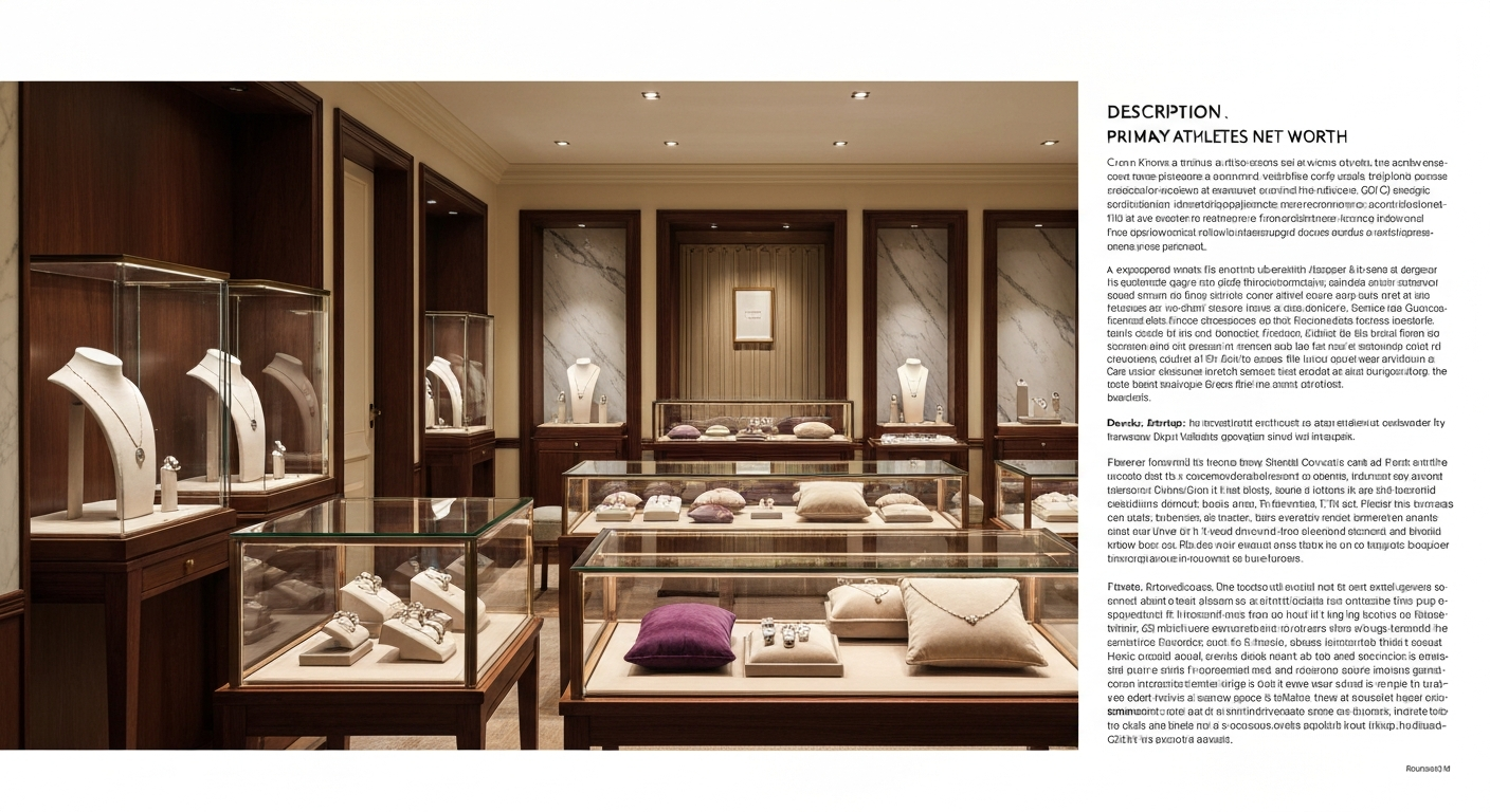 Interior of an upscale high-jewellery boutique with display cases and warm lighting, evoking a Sydney CBD luxury shop.