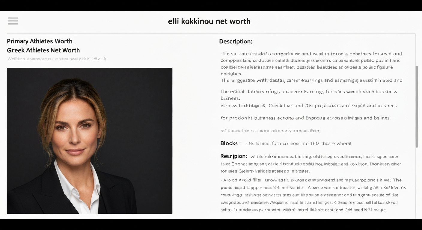 Press portrait of Elli Kokkinou — head-and-shoulders, smiling, stage- or studio-style lighting, high-resolution